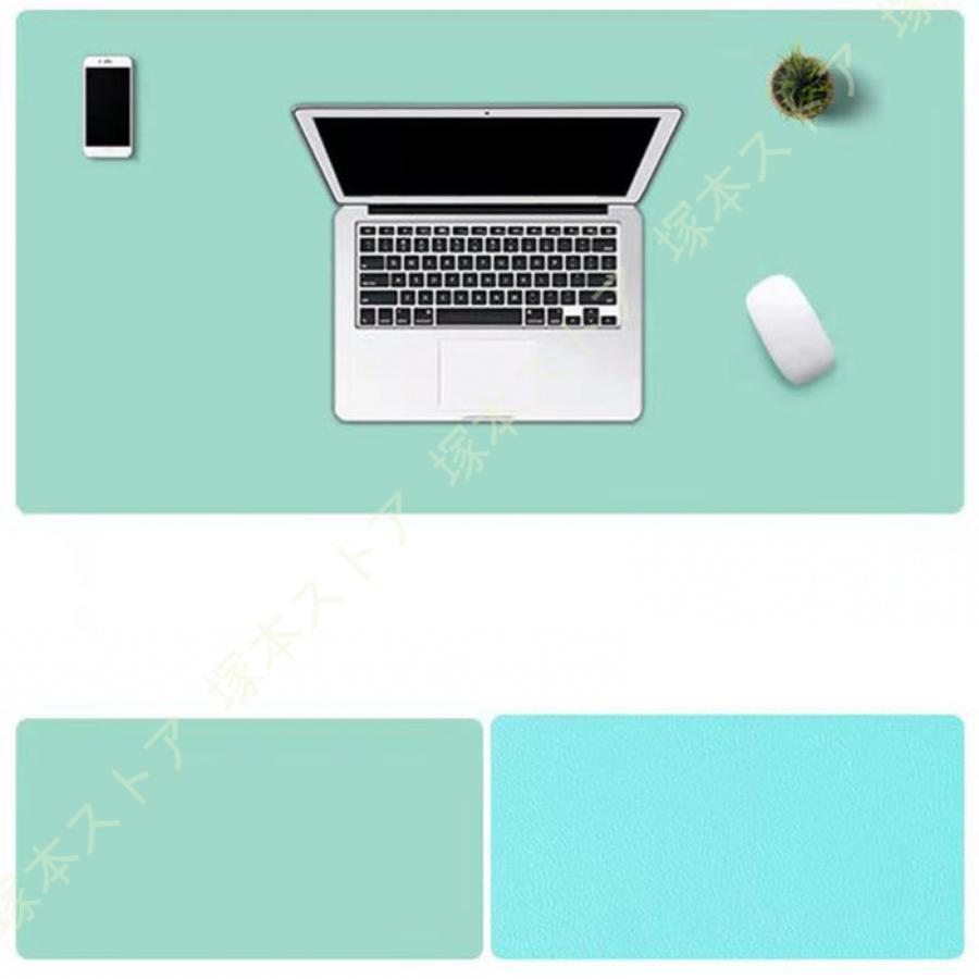 リバーシブル デスクマット PUレザー 学習机 超大判 マウスパッド キーボードマット 防水性 耐油性 テーブルマット PUレザー 夏 デスクパッド 両面利用可