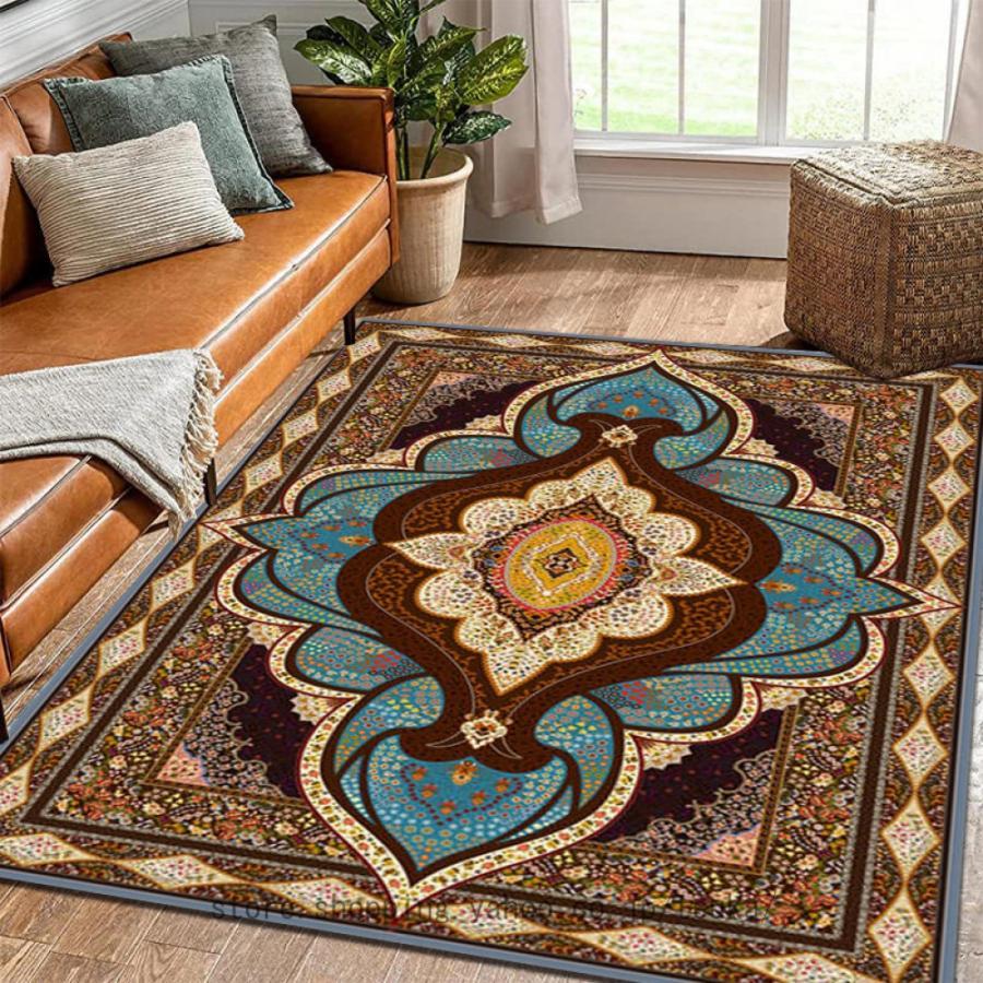 アンティークインテリア 花柄 カーペット 絨毯風 お洒落 床暖対応 リビング 洋室 洋風 居間 敷物 大きい ラグマット センターラグ 赤 緑 グリーン ベージュ