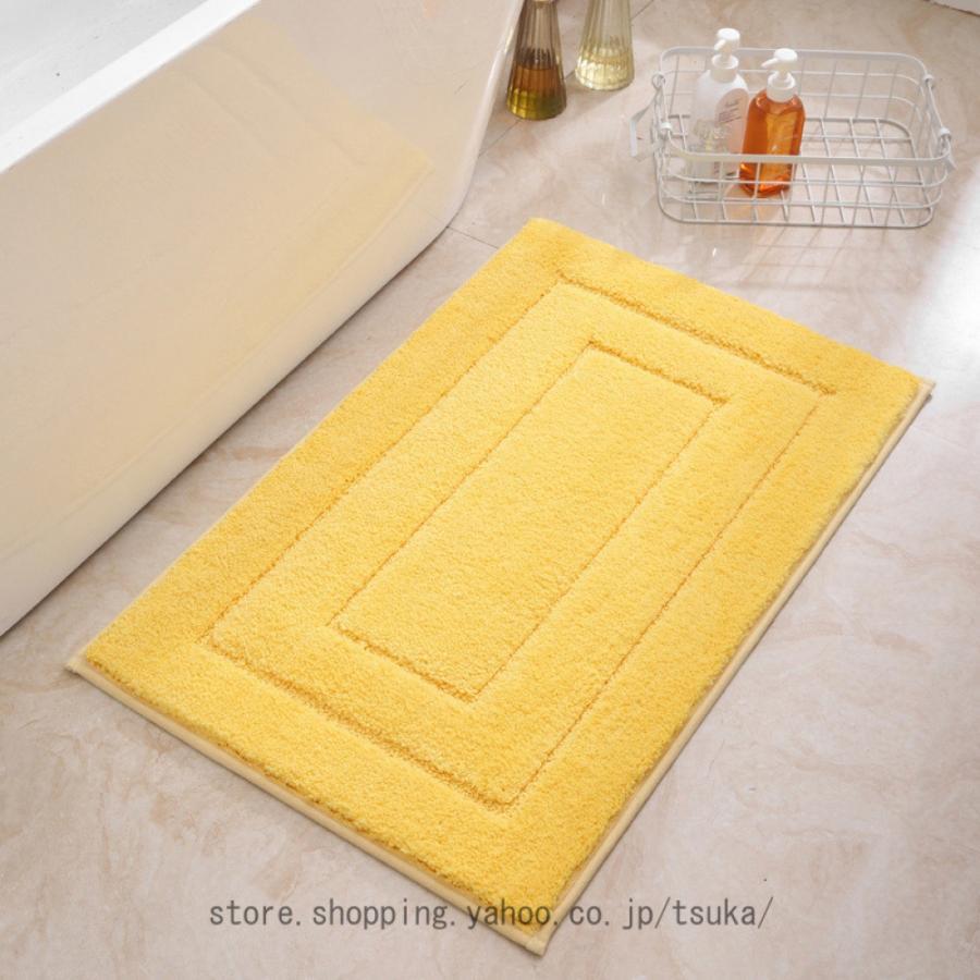 バスマット 滑り止め加工 足拭きマット タオル地 洗える お風呂マット ドアマット マイクロファイバー ポリエステル繊維 洗濯機 丸洗い0K 吸水 足ふきマット