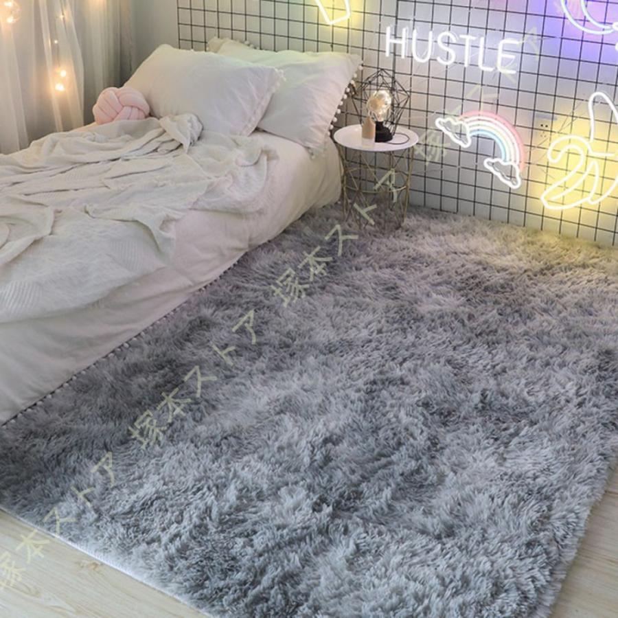 カーペット ラグマット 120x160cm 滑り止め付 洗えるラグ 抗菌 ふわっと手触り優しいシャギーラグ 折り畳み 長方形 グレー ラグ 洗えるカーペット