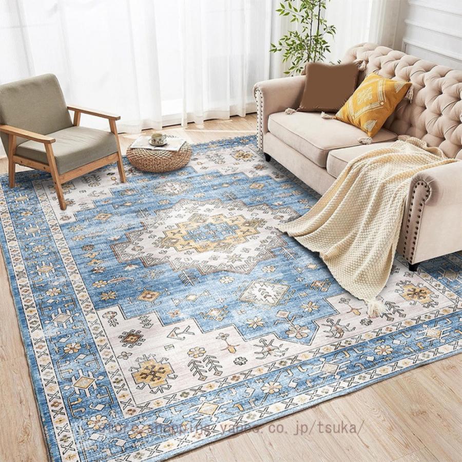 冬用 ラグ 厚手 滑り止め 優しい肌触り エスニック 一人暮らし 一年中使える ラグマット カーペット 長方形 ペルシャ絨毯 民族風 耐汚性
