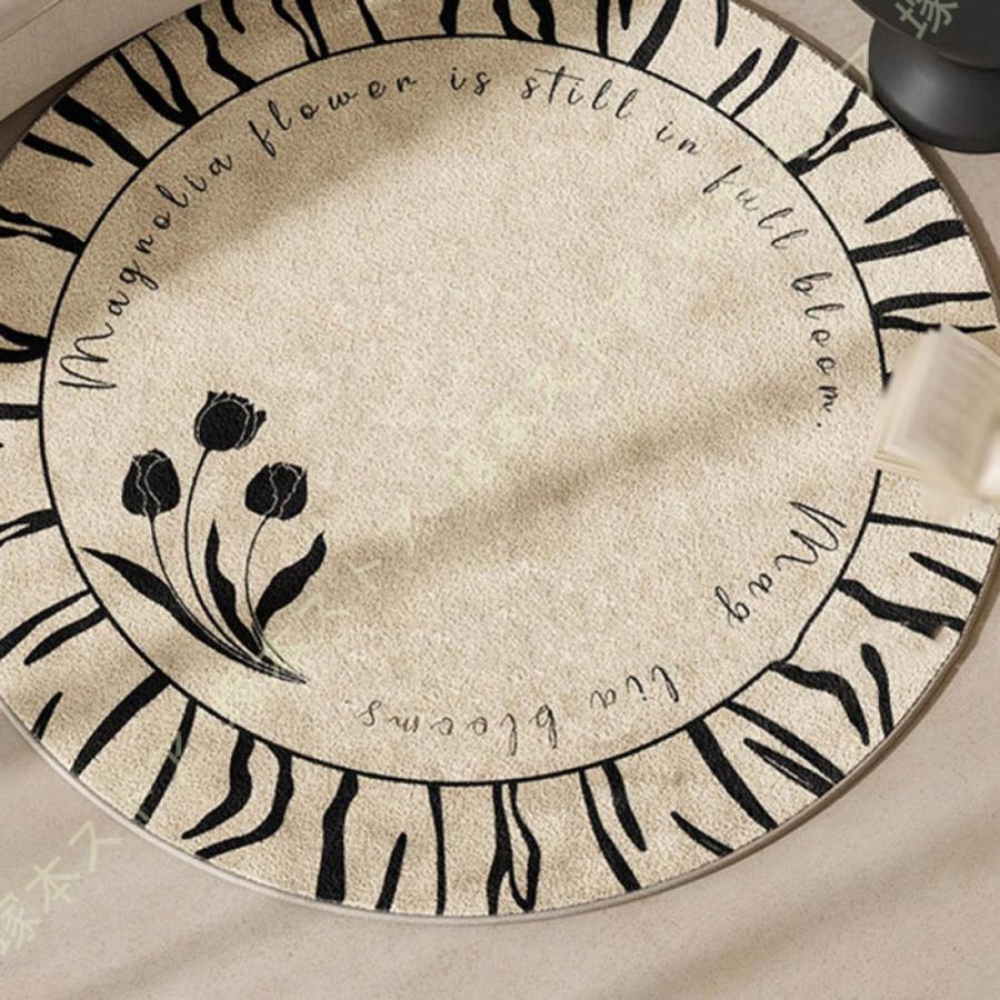 ラグ カーペット マット 北欧 円形 花柄 防ダニ 抗菌 防臭 丸形 センターラグ レトロ ラグマット 一人暮らし 絨毯 じゅうたん 床暖房OK 円形ラグ 低反発ラグ