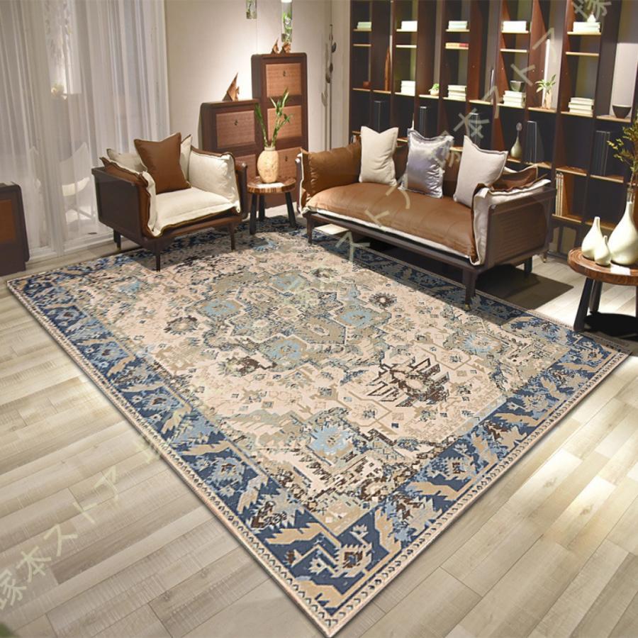 ラグ カーペット 中華風 コンパクト 北欧 幾何学 丸洗い ホットカーペット対応 ラグ マット オールシーズン 通気性 かわいい おしゃれ スベリ止め