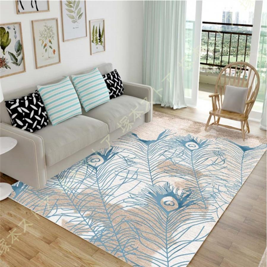 ラグ カーペット 滑り止め 長方形 洗える センターラグ 羽柄 一人暮らし オールシーズン 夏用ラグ おしゃれ 床暖房対応 ホットカーペット対応 北欧 ラグ