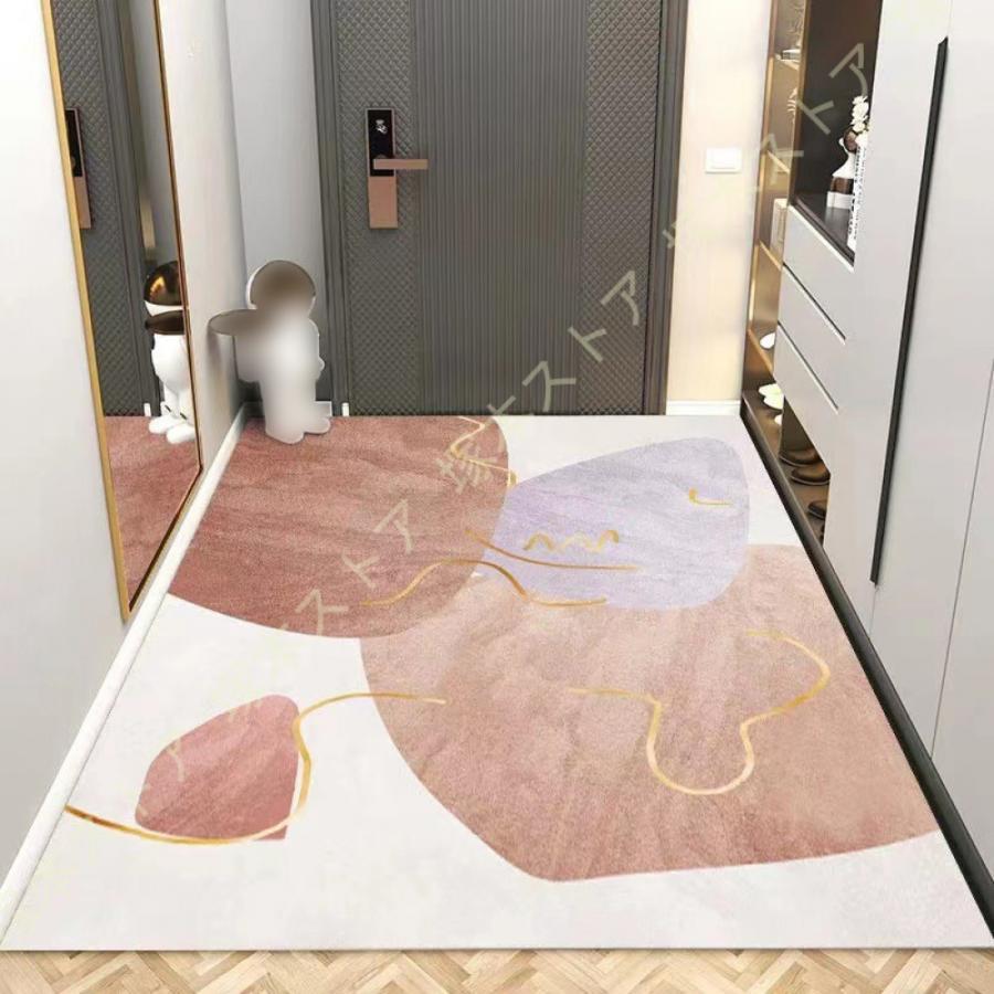 玄関マット 幾何柄 洗える 滑り止め げんかんまっと 黄色 室内 玄関まっと 屋内 マット 北欧風 玄関マット おしゃれ 玄関マット オレンジ色 洗面所 マット