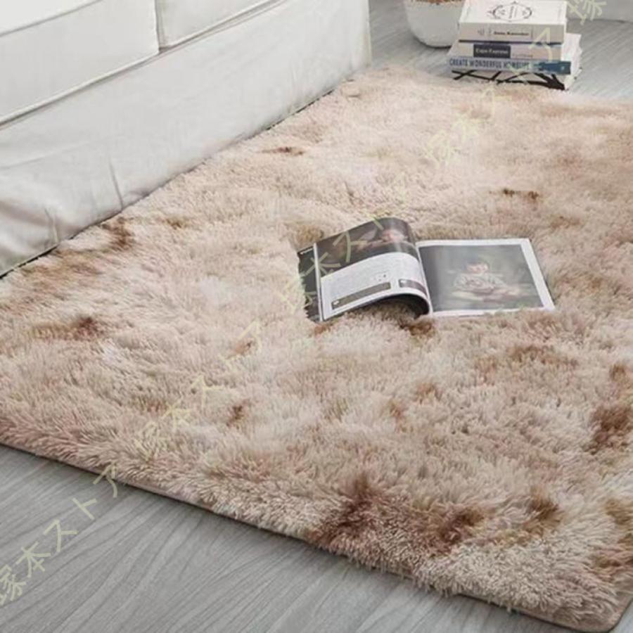 ラグ シャギーラグ 160*230cm マイクロファイバーシャギー 北欧 糸 ラグマット シャギー 滑り止め カーペット グリーン 洗える ホットカーペット 冬用 夏用