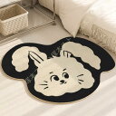 ウサギ ルック 部屋 ラグマット じゅうたん かわいい カーペット 室内用マット インテリアマット ホットカーペット対応 居間用 食卓用 玄関マット 抗菌