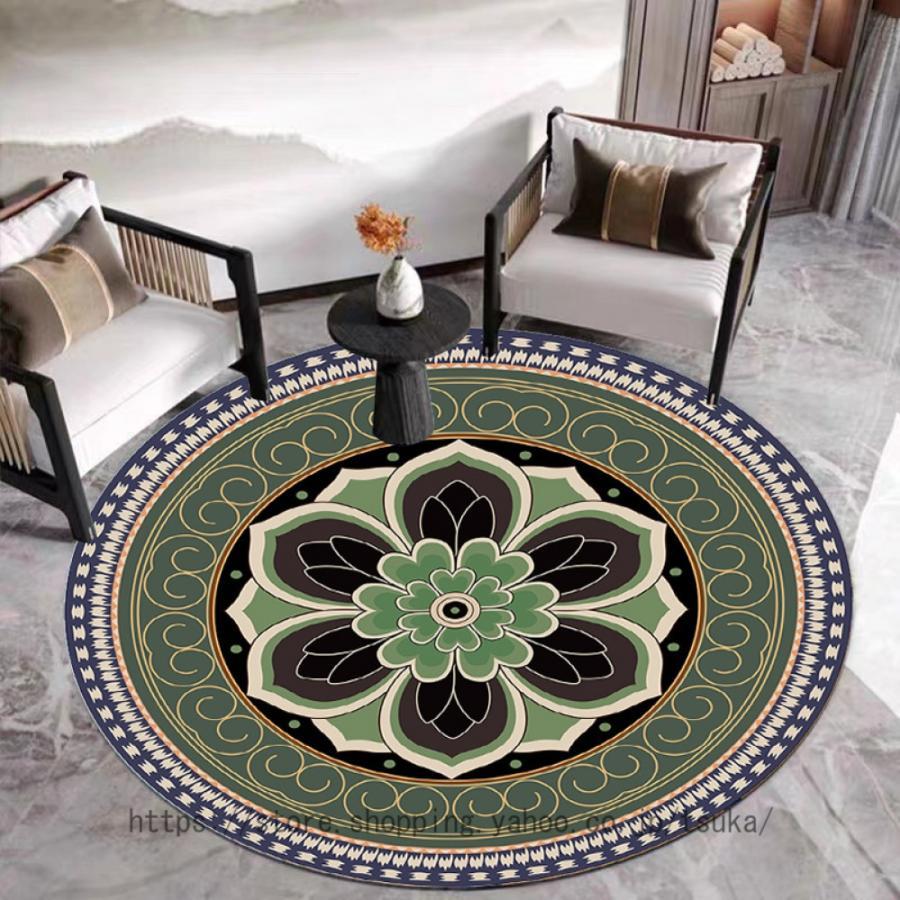 ラグ カーペット ラグマット 北欧 レトロ おしゃれ 床暖房対応 円形 ホットカーペット対応 らぐ 洗える 滑り止め付き 華やか カラフル 春夏秋冬 オシャレ