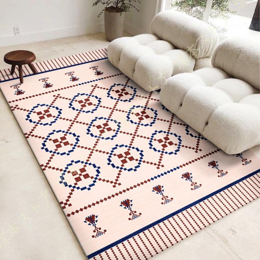 ラグ カーペット 北欧 大判 おしゃれ ストライプ柄 トライアングル柄 マット モノトーン 床暖対応 ホットカーペット対応 絨毯 居間 寝室 幾何柄 ジオメトリ