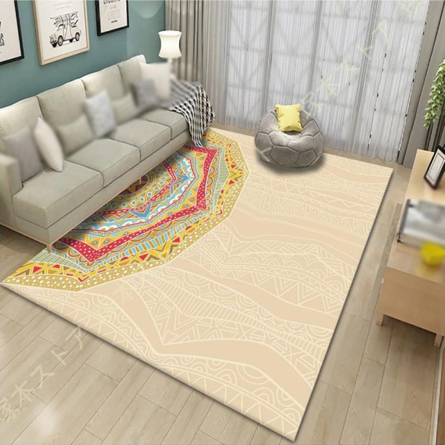 ラグ 洗える 低反発用 マット ラグマット 夏用 カーペット 北欧 おしゃれ グレー ネイビー 幾何学 ヴィンテージ 西海岸 じゅうたん リビング用