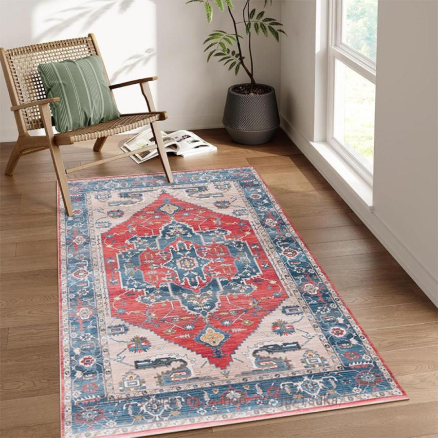 カーペット ペルシャ絨毯風 おしゃれ 洗える ラグ 長方形 耐磨耗性 滑り止め ホットカーペット対応 防音 室内用 ラグマット シェニール