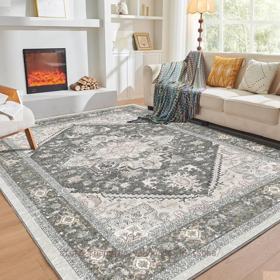 ラグ カーペット 厚手 ふわっと手触り ラグマット 滑り止め付き 抗菌 防臭 低反発 アンティーク風 掃除やすい お手入れ簡単 こたつ敷きマット