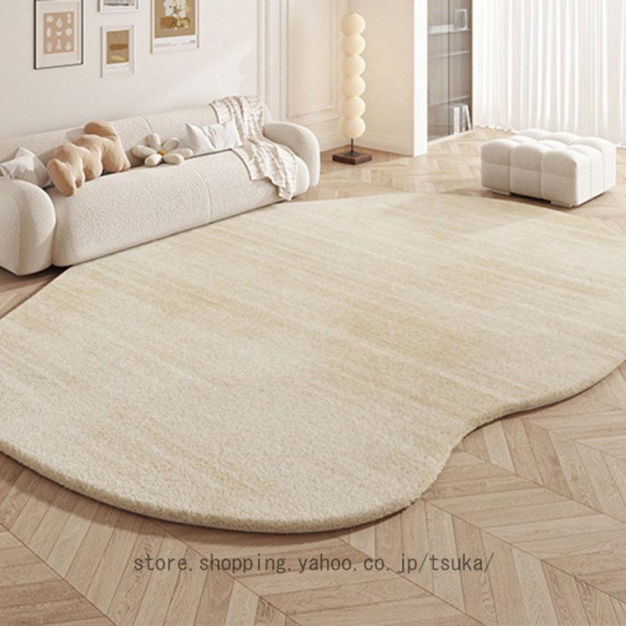 ラグ 洗える ラグマット おしゃれ 北欧 冬ラグ 夏用ラグ 変形 床暖房 オールシーズン 洗えるラグ 大判 カーペット モダン 幾何学 モノトーン 滑り止め