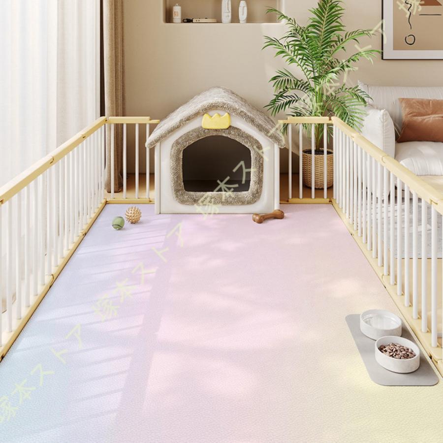 洗える ペット用 滑り止め 防水シート 怪我防止 ゲージマット ペット床材 フローリング pvcマット ペット ビニール 傷防止 ドッグマット 無地 かわいい