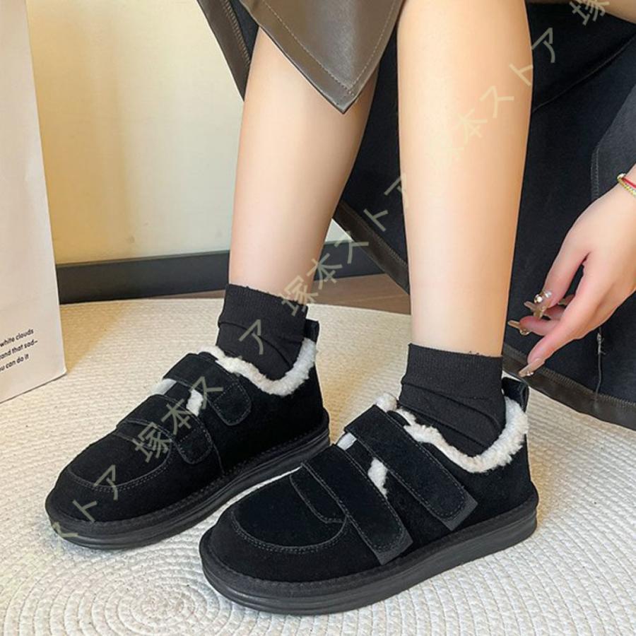 モカシン レディース 撥水 抗菌 防臭 ボア ファー スリッポン ムートン シューズ ベロクロ 大きいサイズ ウォーキングシューズ ぺたんこ フラット ローファー