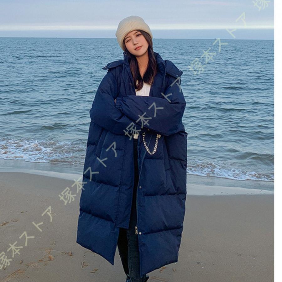 スタンドカラー 中綿コート ジャケット 綿入れ フード付 ダウン コート レディース ロング丈 ロングコート 大きいサイズ オーバーサイズ 温かい 軽量 防寒 冬