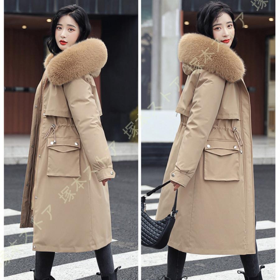 ダウンコート レディース ダウンジャケット 中綿コート 冬 アウター ファー フード ロング コート ジッ..