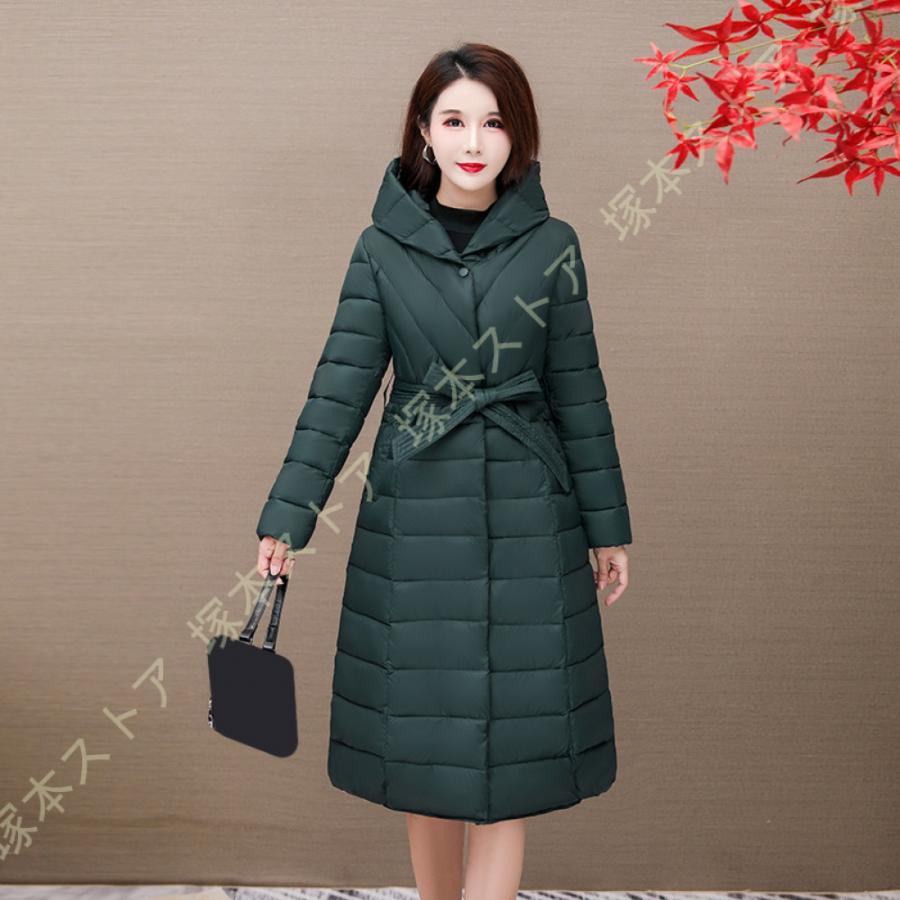 ロングダウンコート レディース 冬 可愛い 軽量 ダウン コート ジャケット アウター キルティング ロング フード付き 薄手 通勤 体型カバー おしゃれ 防寒