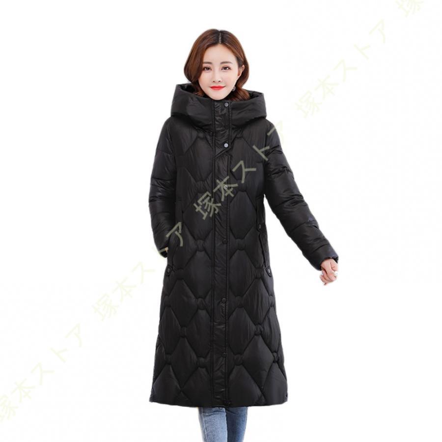 軽量 ロング ダウンコート アウター 外套 上着 高級 着痩せ 撥水 秋 冬 冬物 冬服 フード付き ロングコート 無地 キルティング 厚手 防風 保温 レディース