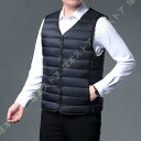 秋冬 中綿ベスト メンズ ダウンコットン ベスト 裏ボア vネック 防風 あったかい 薄手 袖なし チョッキ インナー 冬服 ショート 大きいサイズ カジュアル...