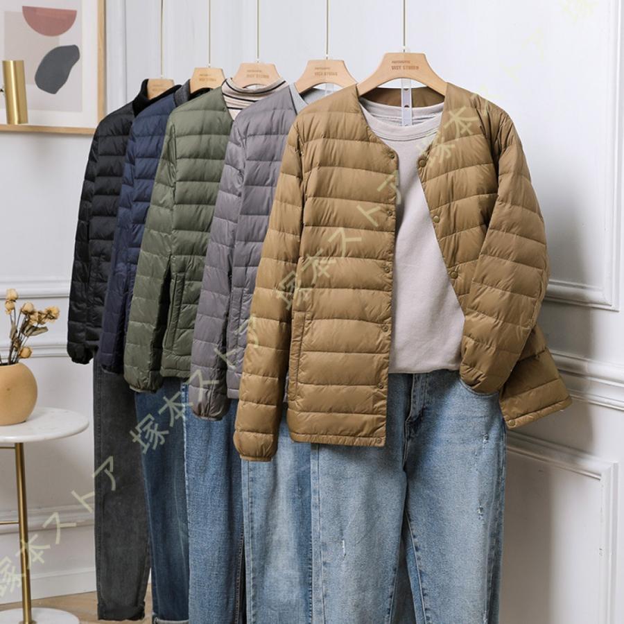 ダウンコート レディース ダウンジャケット 軽薄 通勤 Vネック インナーダウン 女性着 OL通勤 コート ..