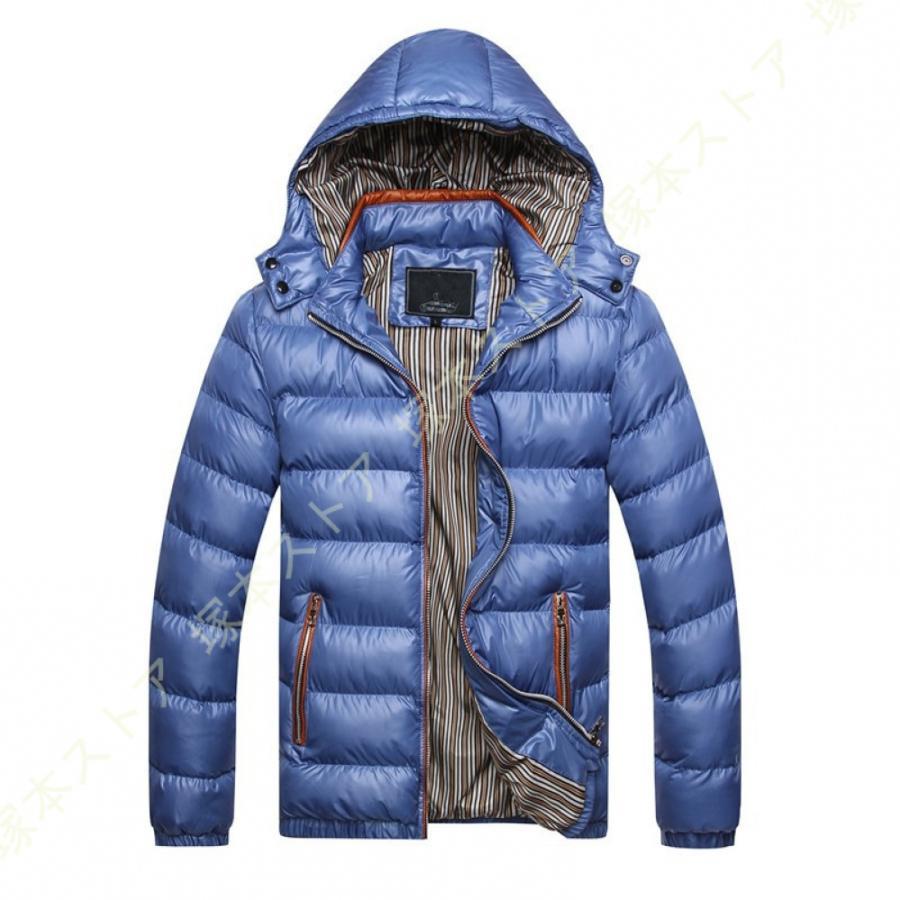 ダウンコート メンズ ダウンジャケット スタンドカラー ショート 厚手 防風 防寒 ...