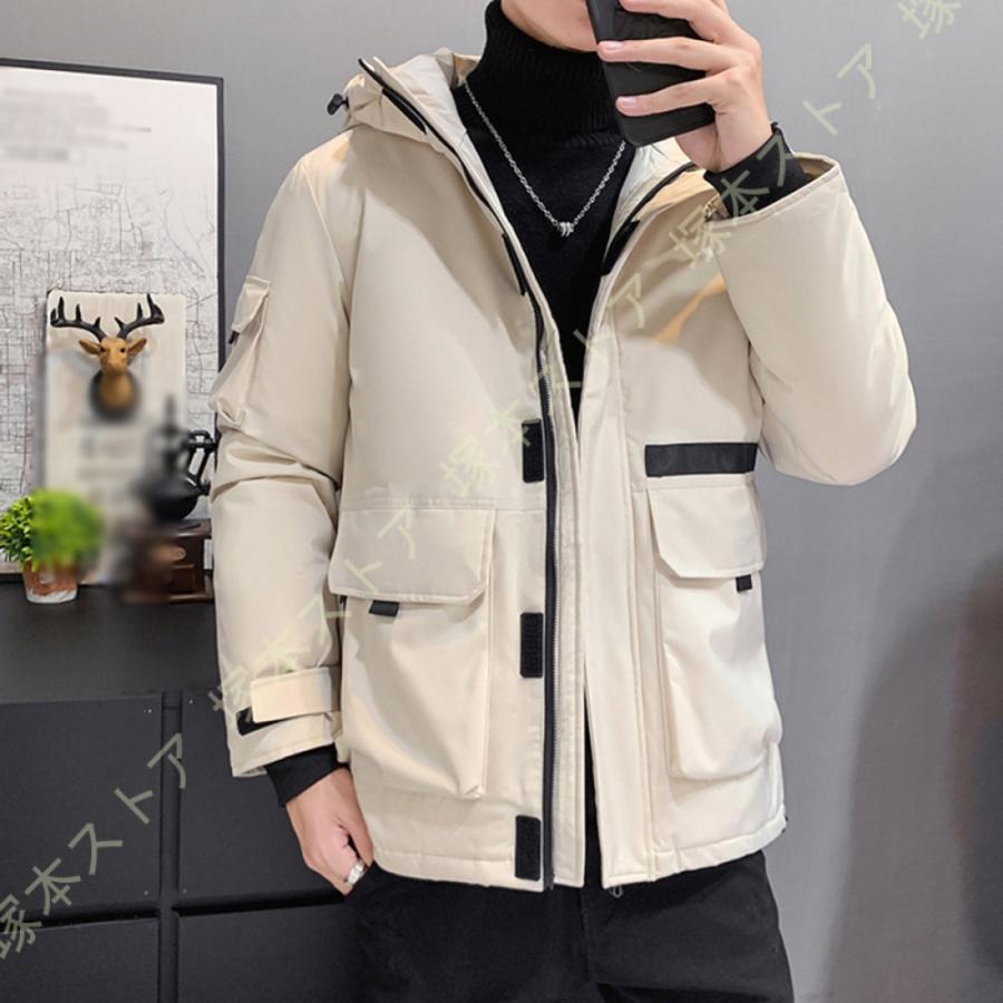 冬服 メンズ ダウンジャケット ハイネック 厚手 防寒着 保温 暖かい 防風 ショート...