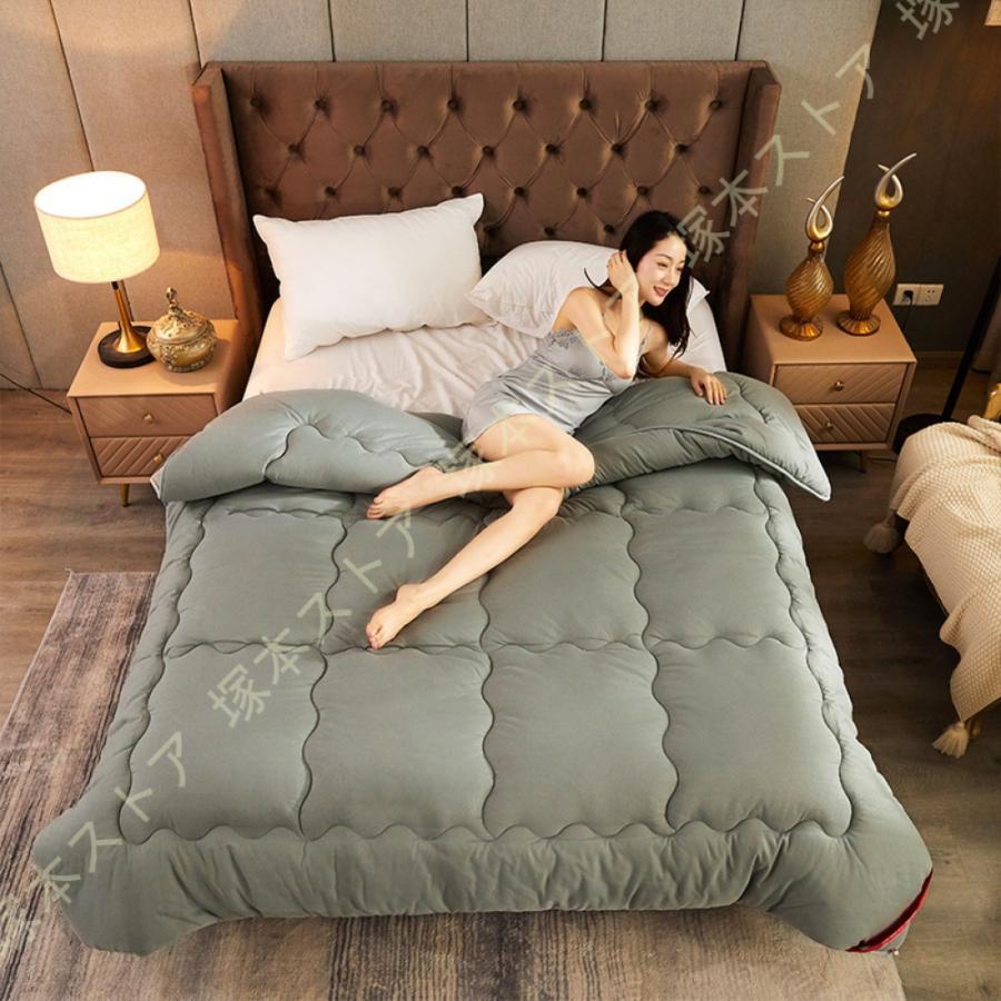 掛け布団 洗える ラ セミダブルロング 冬 あたたかい 羽毛布団の臭いが気になる方へ 防ダニ 抗菌 防臭 ..