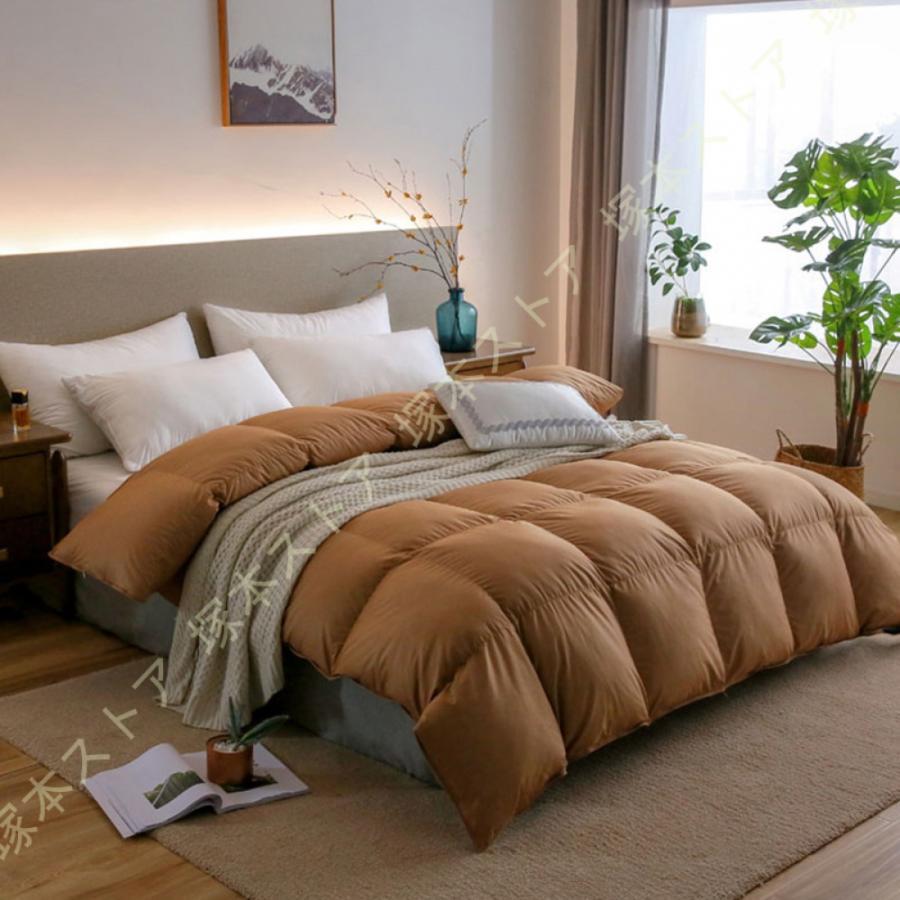 羽毛布団 掛け布団 シングル 本掛け ホワイト 超長綿 布団カバー 寝具 セット 軽くてあたたか 掛け布団..