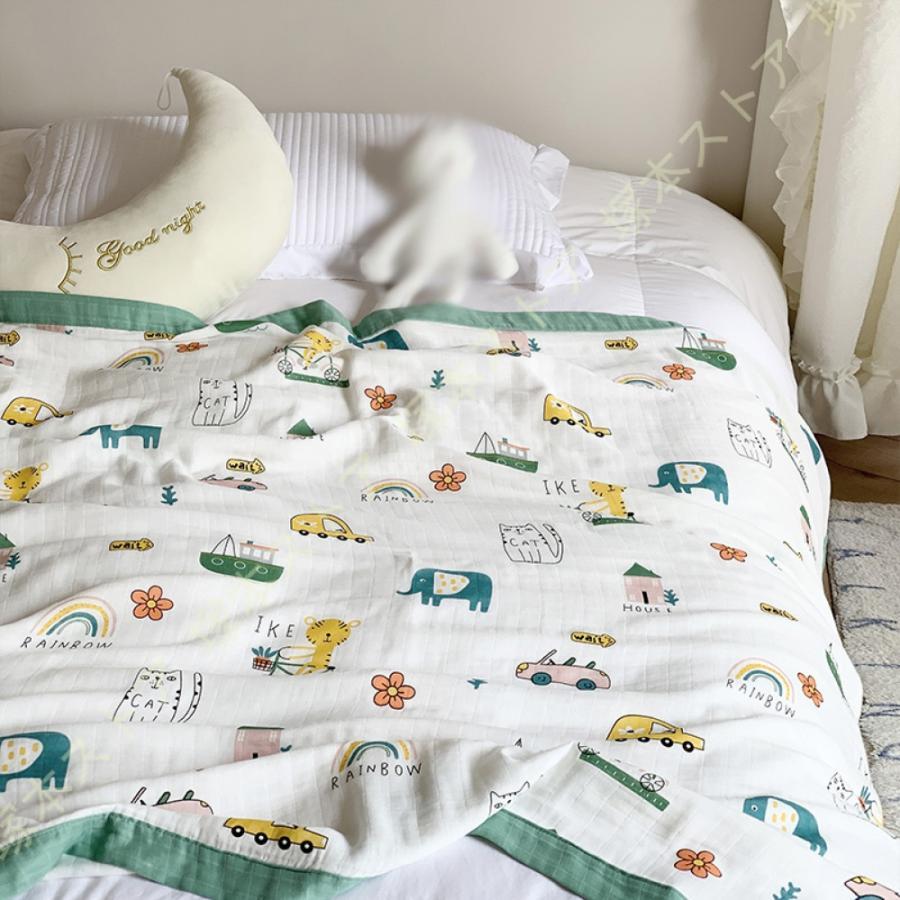 オールシーズン ガーゼケット 4重ガーゼ シングル 夏 肌触りよい 防ダニ 防臭 吸湿速乾 通気性 軽量 丸..