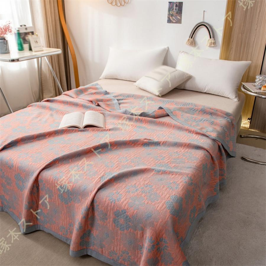 タオルケット ガーゼケット たおるけっと シングル セミダブル 夏用 柔らかい 幾何模様 モダン ガーゼ ..