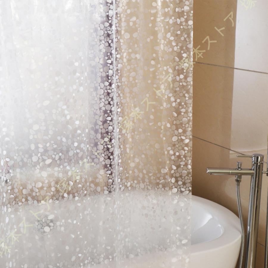 リング付き 浴室カーテン 180*180 180*200 ポリエステル 保温 抗菌 無地 洗面所 バスルーム バスカーテン シャワールーム 白 ピンク グレー 透過性