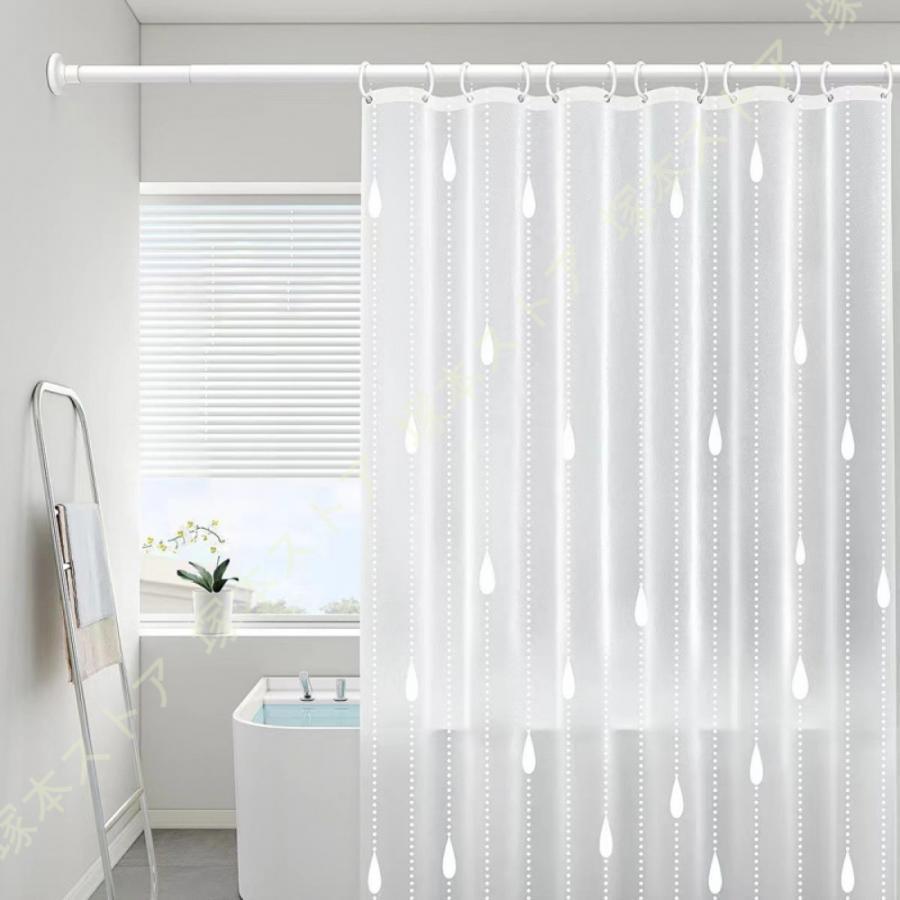 リング付き 浴室カーテン 250*250 200*200 PEVA 取付簡単 耐用性 半透明 家庭用 バスルーム バスカーテン シャワールーム 白 ピンク グレー 透過性