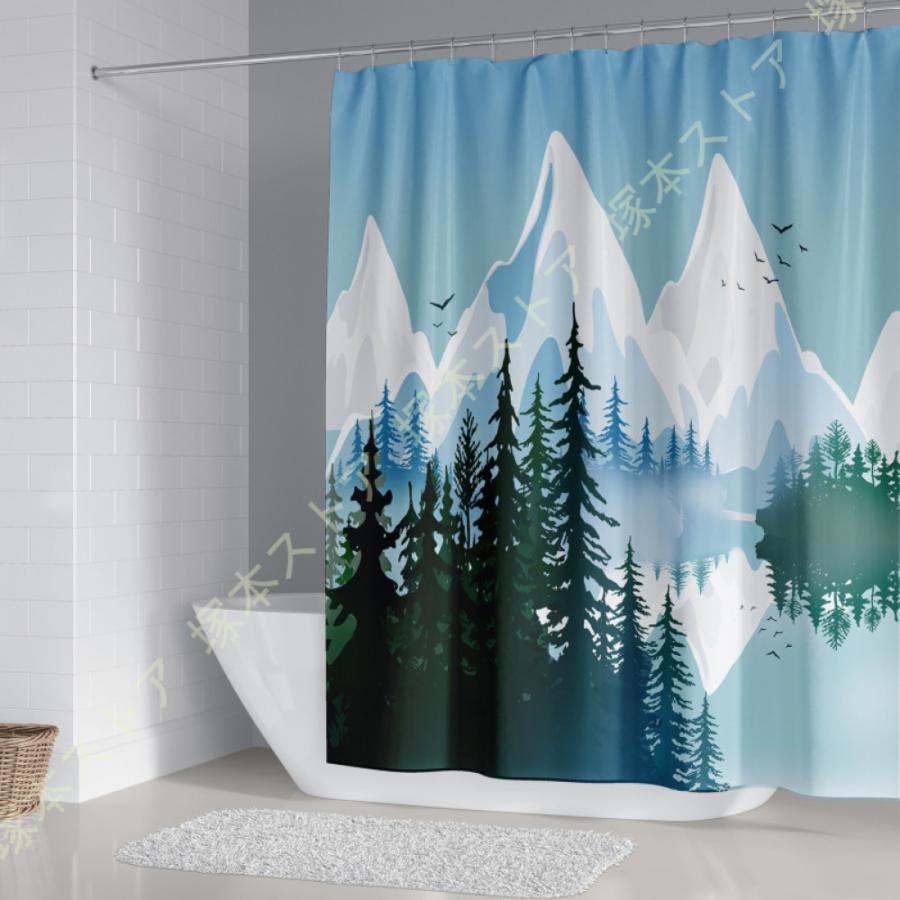 リング付き 浴室カーテン 180*180 150*180cm ポリエステル 保温 耐用性 クリア 洗面所 バスルーム バスカーテン シャワールーム 白 ピンク グレー 透過性