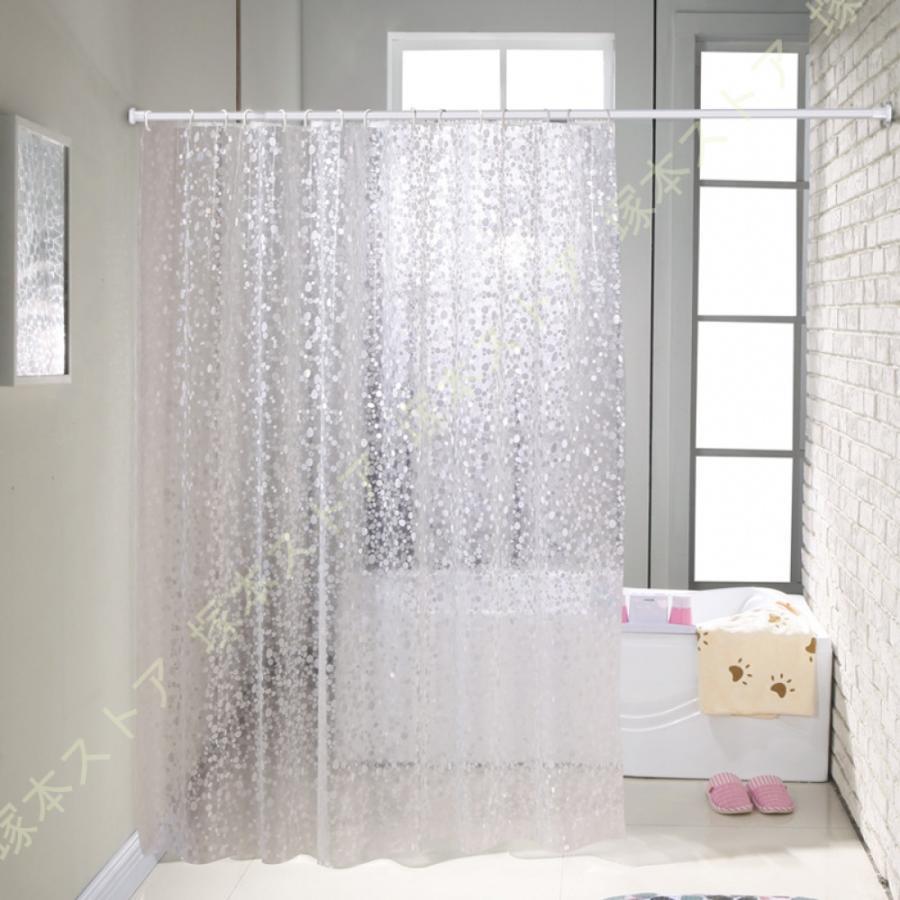 リング付き 浴室カーテン 250*250 200*200 PEVA 取付簡単 耐用性 クジラ 家庭用 バスルーム バスカーテン シャワールーム 白 ピンク グレー 透過性