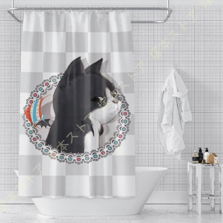 シャワーカーテン 200cm丈 厚手 浴室用仕切りカーテン 180*180 200*200 ポリエステル 保温 耐用性 植物 洗面所 バスルーム バスカーテン シャワールーム 白