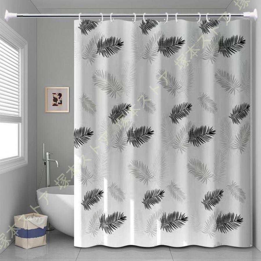 シャワーカーテン 200cm丈 花柄 浴室カーテン 180*180 200*200 ポリエステル 取付簡単 耐用性 お花模様 家庭用 バスルーム バスカーテン シャワールーム 白