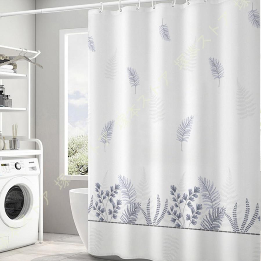 リング付き 浴室カーテン 180*180 200*200 PEVA 保温 耐用性 半透明 洗面所 バスルーム バスカーテン シャワールーム 白 ピンク グレー 透過性