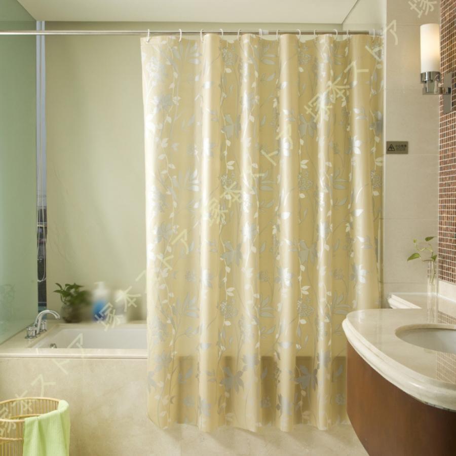 リング付き 浴室カーテン 180*180 200*200 PEVA 保温 耐用性 お花模様 洗面所 バスルーム バスカーテン シャワールーム 白 ピンク グレー 透過性