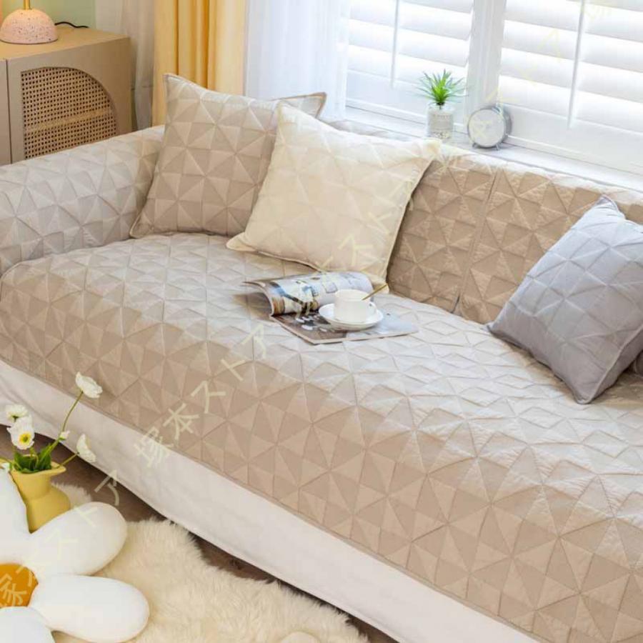 マルチカバー ソファーカバー 北欧 出窓 幾何柄 ソファー保護カバー 肘掛け 肘なし 四季通用 防汚 キズ防止 丸洗い オールシーズン 綿 滑り止め 1人掛け