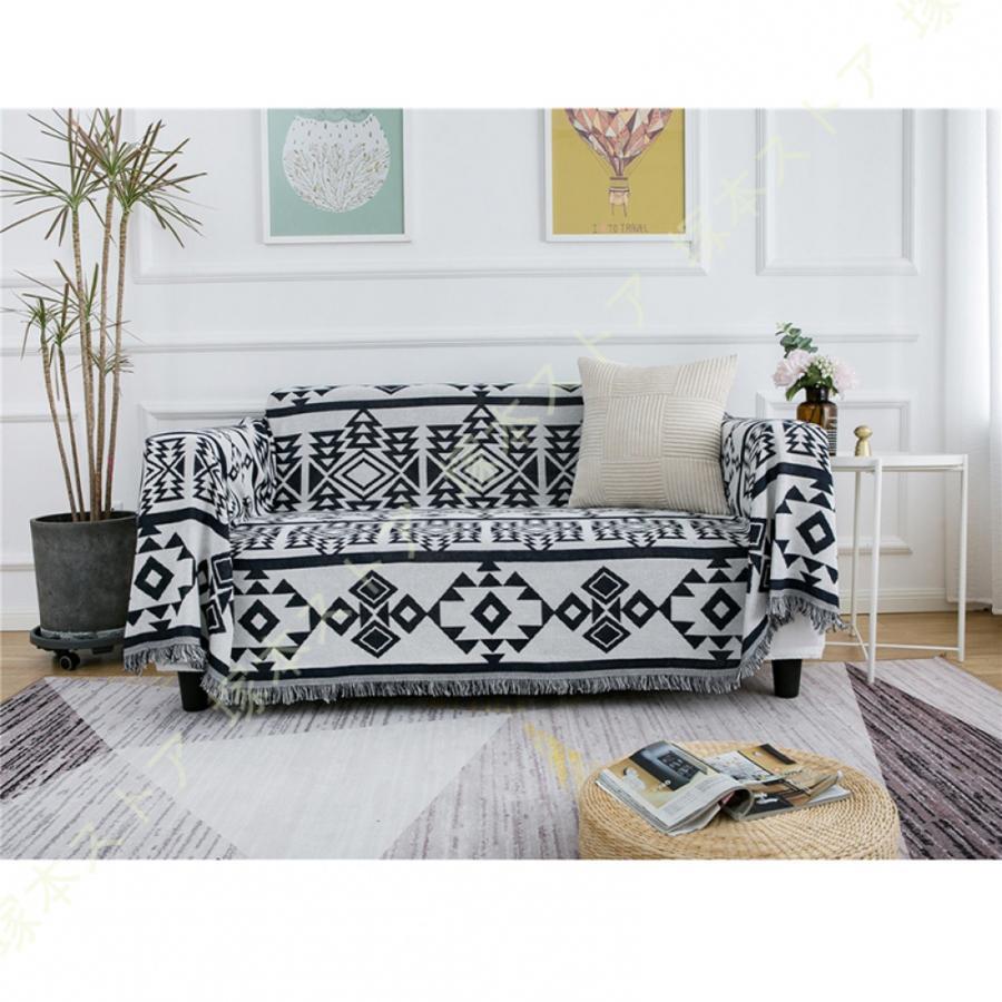 マルチカバー アンティーク ソファーカバー ノルディック フリンジ付き ベッドカバー 花柄 綿麻 1人掛け 2人掛け 3人掛け カウチ カーペット ラグマット