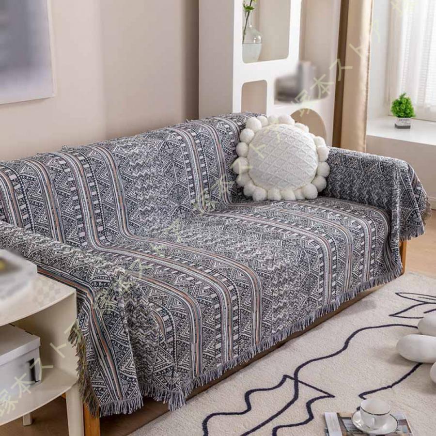 フリンジ付 ソファーカバー 北欧風 ソファースカート 防塵 ソファー保護 おしゃれ 年中通用 北欧 ノル..