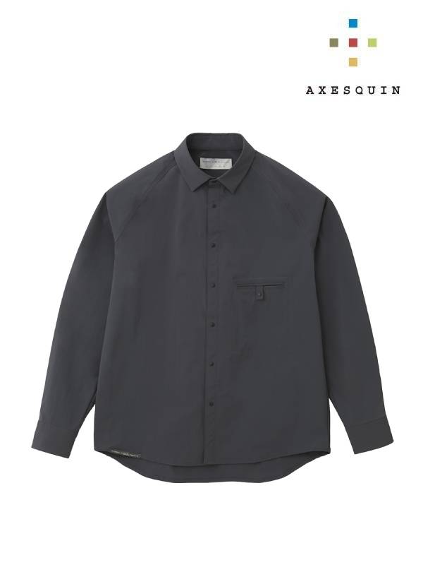 AXESQUIN アクシーズクイン｜ソフトシェルのショートカラーシャツ #ケシズミイロ 