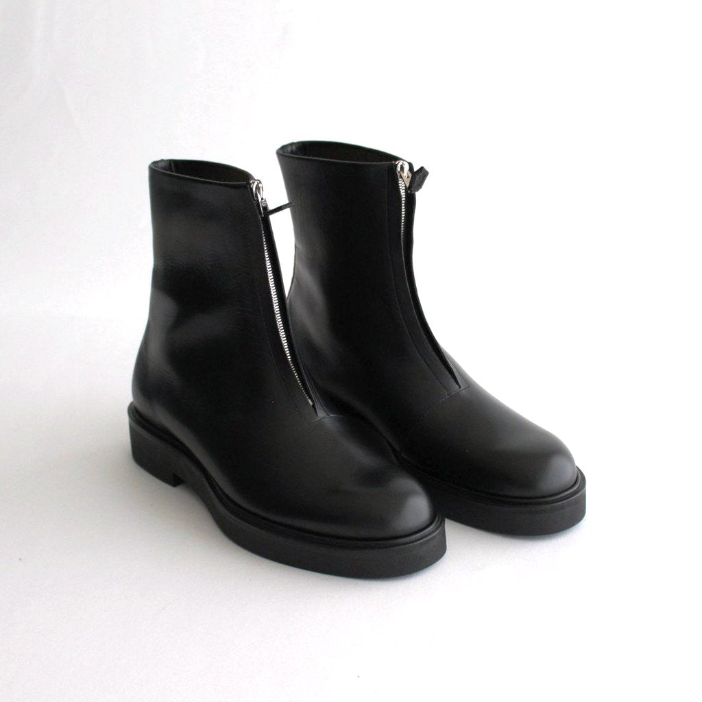 BEAUTIFUL SHOESbFRONT-ZIP BOOTS #BLACK [BSS2234005]