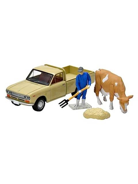 Hot Wheels - トミカリミテッドヴィンテージ LV-195d ダットサン 1300 トラック(薄茶)フィギュア付