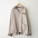 TANAKAbOPEN COLLAR SHIRT #BEIGE STRIPE [ST-137]