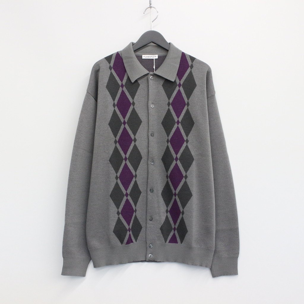 F-LAGSTUF-F | ARGYLE ITALIAN KNIT CARDIGAN #CHARCOAL [22AW-FS-17]のサムネイル
