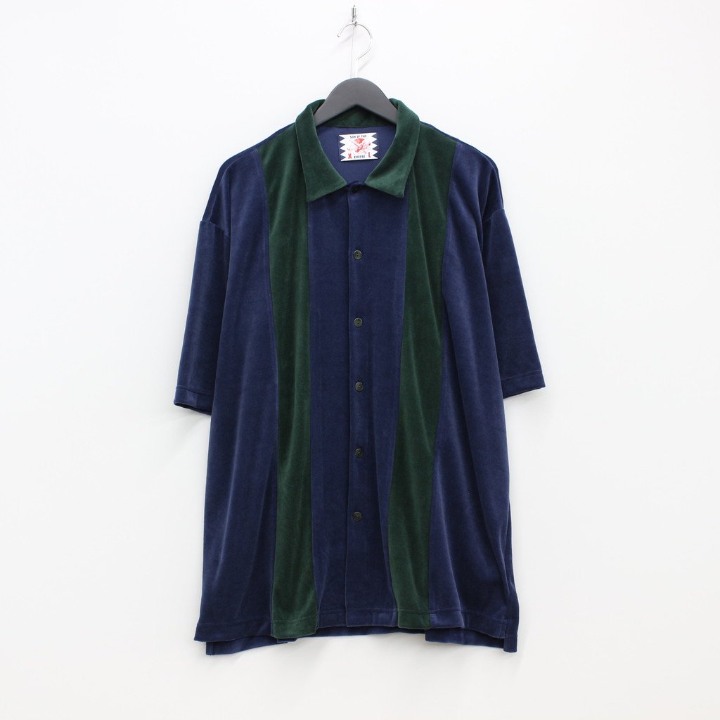 SON OF THE CHEESE | VELOUR STRIPE SHIRT #NAVY [SC2310-CT05]