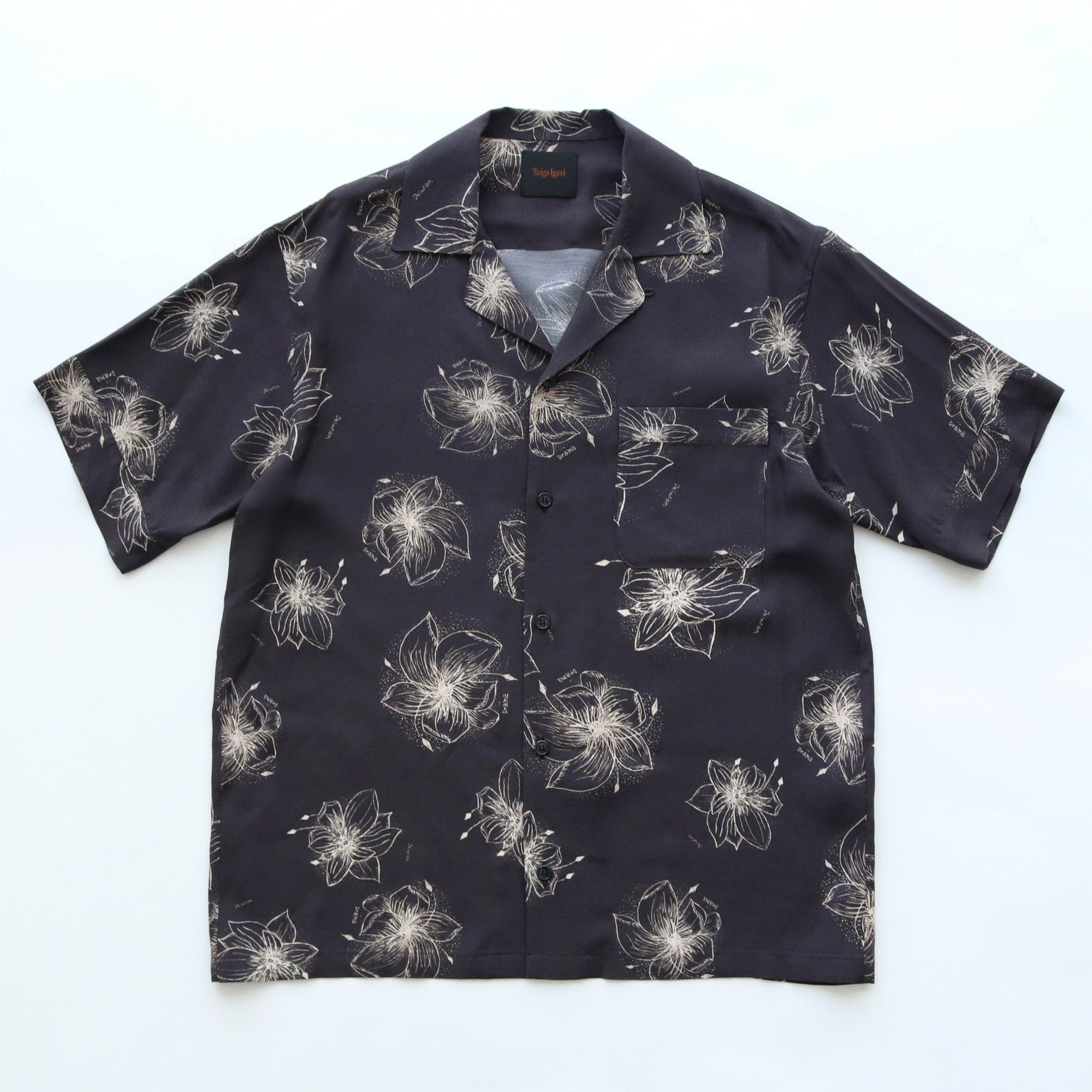 Taiga IgaribHAWAIIAN H/S SHIRT #BLACK/CREAM [TI4009]