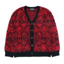 YUKI HASHIMOTObPYTHON PATTERN MOHAIR CARDIGAN #RED [232-01-0501]